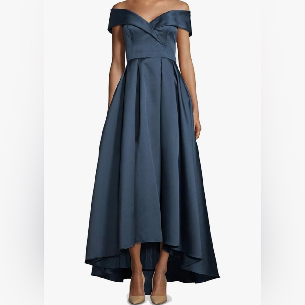 Xscape Women's Sweetheart-Neck High-Low Ballgown, Midnight Blue, size 6, worn 1x - Picture 1 of 13